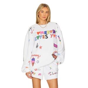 The Mayfair Group- Somebody Loves You Crewneck in White